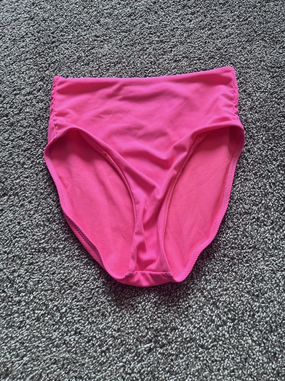 Janela Bay Bottoms Swim Suit Ribbed Pink Size Extra Small D5